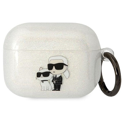 Husa Karl Lagerfeld Klaphnkctgt AirPods Pro Cover Transparent Gliter Karl&Choupette