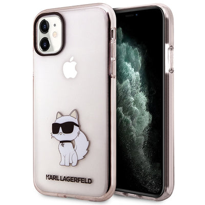 Husa Karl Lagerfeld iPhone 11 / Xr 6.1" Roz/Roz Hardcase Ikonik Choupette