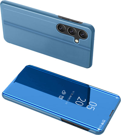 Husa Transparent View Cover pentru Samsung Galaxy A24 4G Flip Cover Albastru