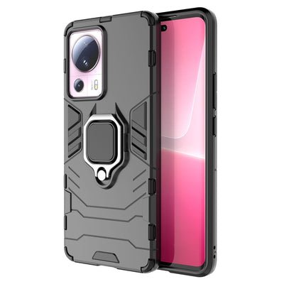 Husa Ring Armor pentru Xiaomi 13 Lite Armored Cover Magnetic Suport Ring Negru