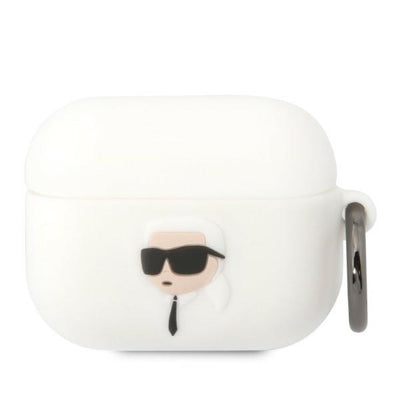 Husa Karl Lagerfeld Klaprunikh AirPods Pro Cover Alb/Alb Silicone Karl Head 3D