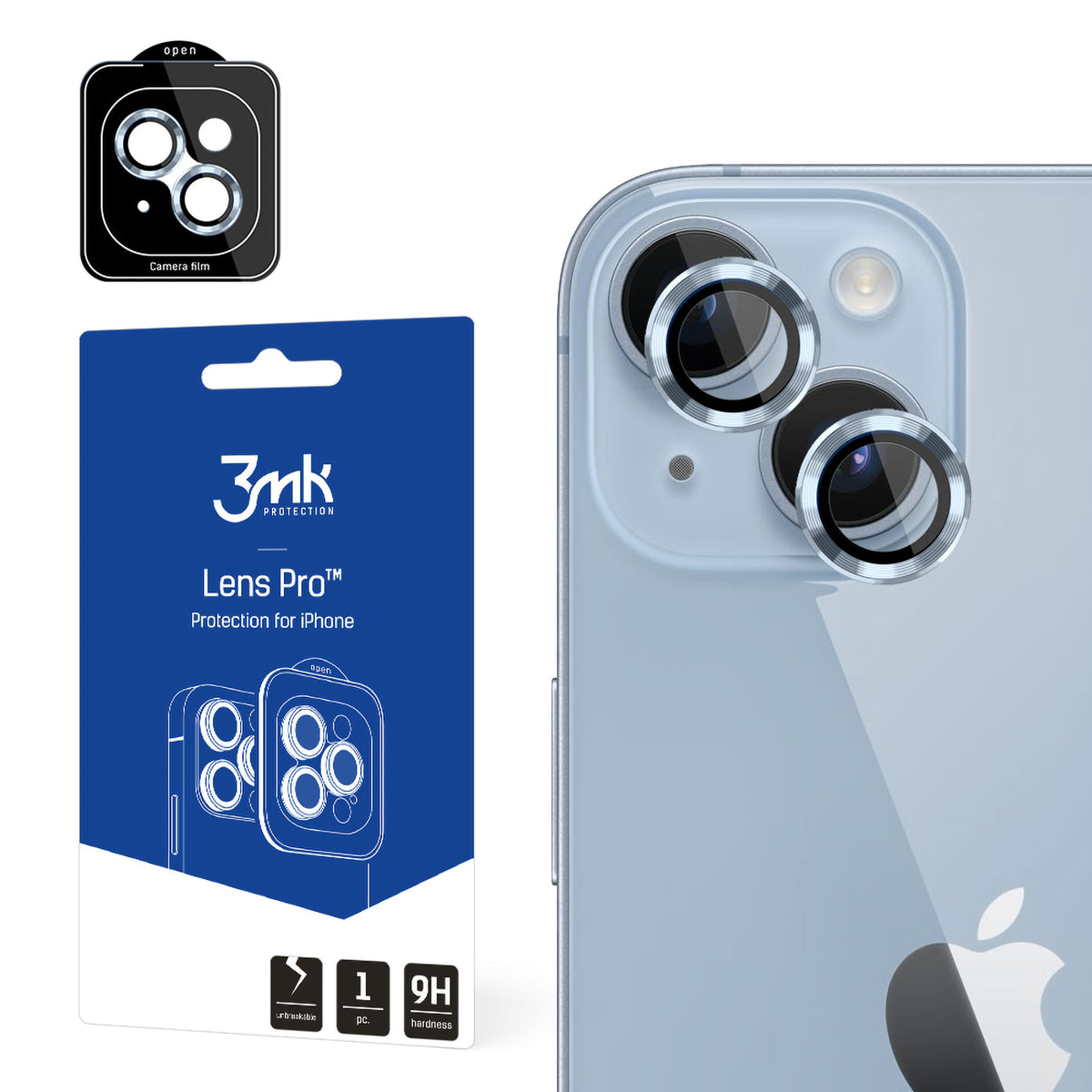 Folie 3mk lentila Protection Pro Camera Husa pentru iPhone 14 Plus - Albastru