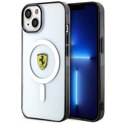Husa Ferrari iPhone 14 Plus 6.7" Transparent/Transparent Hardcase Outline Magsafe