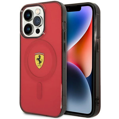 Husa Ferrari iPhone 14 Pro Max 6.7" Rosu/Rosu Hardcase Translucent Magsafe