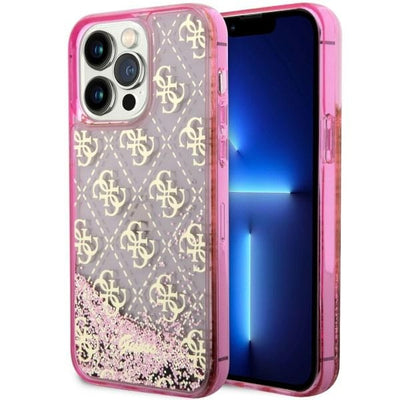 Husa Guess Guhcp14xlc4psgp iPhone 14 Pro Max 6.7" Roz/Roz Hardcase Liquid Glitter 4G Transculent