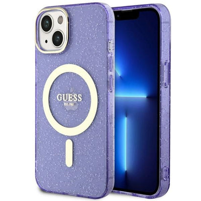 Husa Guess Guhmp14mhcmcgu iPhone 14 Plus 6.7" Mov/Mov Hardcase Glitter Auriu Magsafe