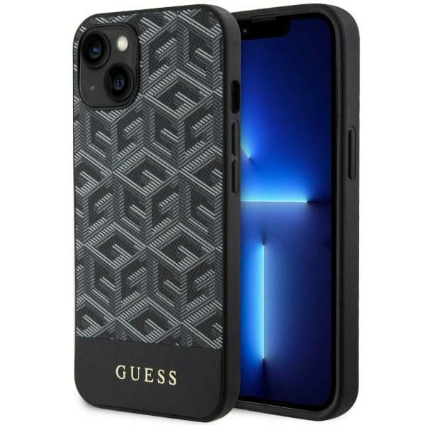 Husa Guess iPhone 14 Plus 6.7" Negru/Negru Hardcase Gcube Stripes Magsafe