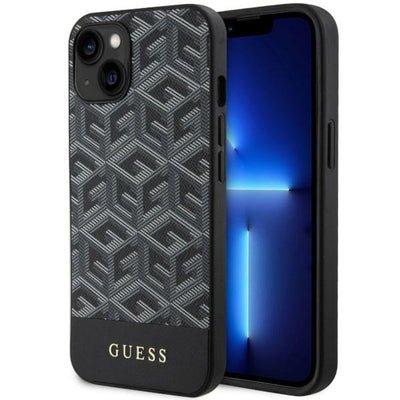 Husa Guess iPhone 14 6.1" Negru/Negru Hardcase Gcube Stripes Magsafe