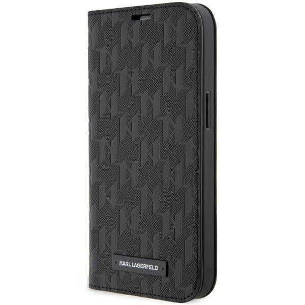 Husa Karl Lagerfeld iPhone 14 Pro 6.1" Bookcase Negru/Negru Saffiano Monogram
