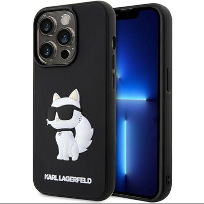 Husa Karl Lagerfeld Klhcp14l3drkhnk iPhone 14 Pro 6.1" Negru/Negru Hardcase Rubber Choupette 3D