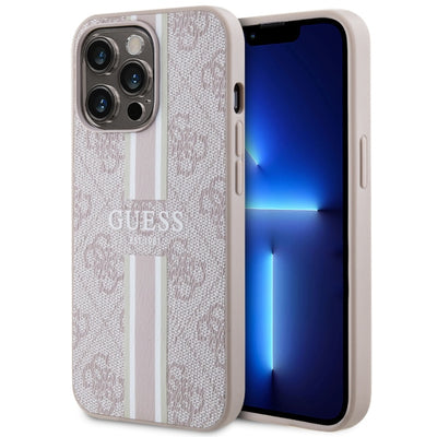 Husa Guess Guhmp13lp4rpsp iPhone 13 Pro / 13 6.1" Roz/Roz Hardcase 4G Printed Stripes Magsafe