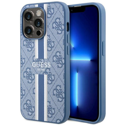Husa Guess Guhmp14lp4rpsb iPhone 14 Pro 6.1" Albastru/Albastru Hardcase 4G Printed Stripes Magsafe