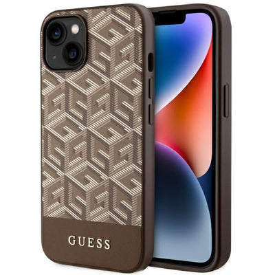 Husa Guess iPhone 14 Plus 6.7" Maro/Maro Hard Gcube Stripes Magsafe