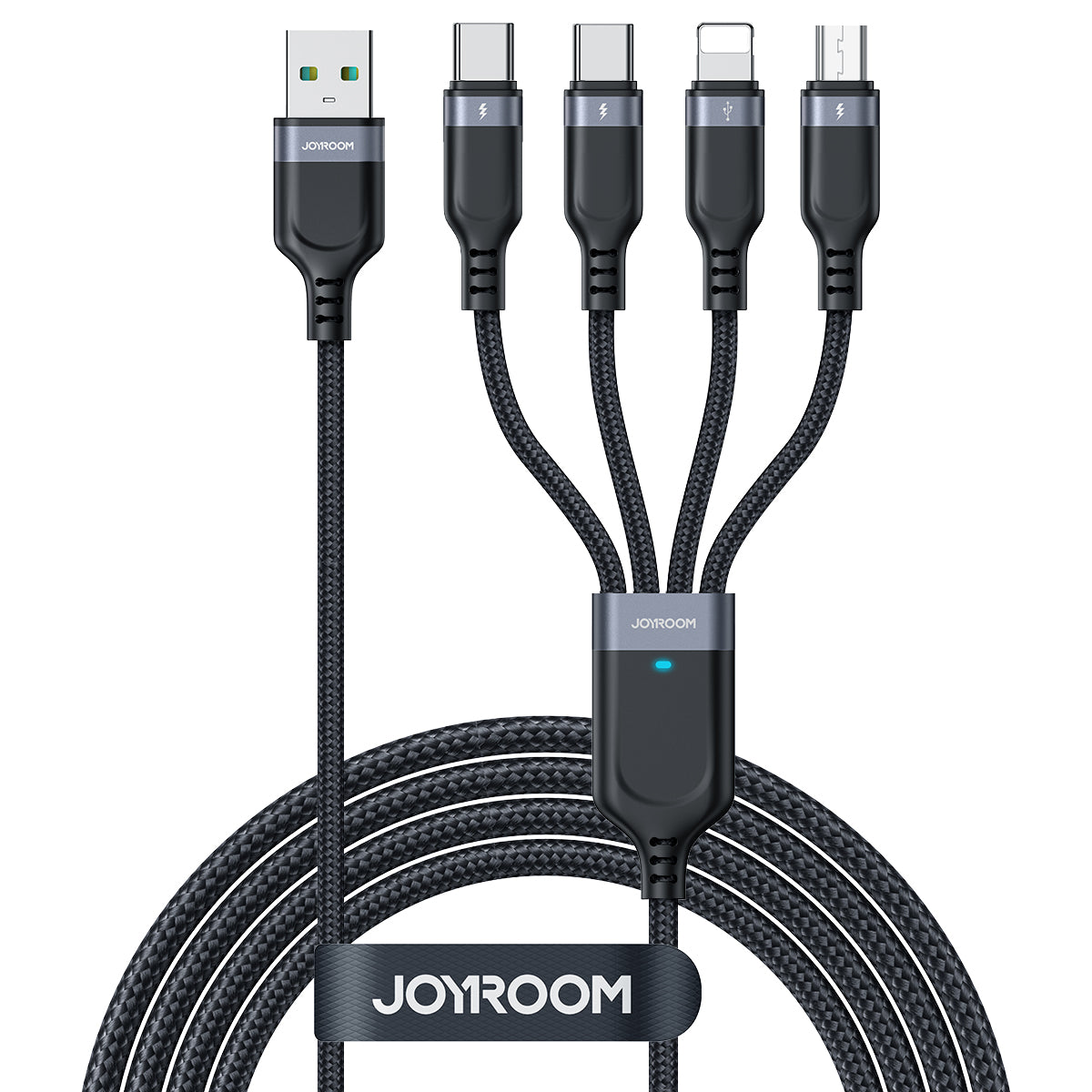 Cablu Joyroom Multi-use Series S-a18 4in1 Usb-a - Usb-c / Usb-c / Lightning / Micro USB 1.2m - Negru