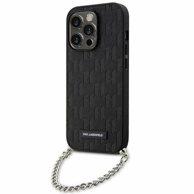 Husa Karl Lagerfeld iPhone 14 Pro 6.1" Negru/Negru Hardcase Saffiano Monogram Chain