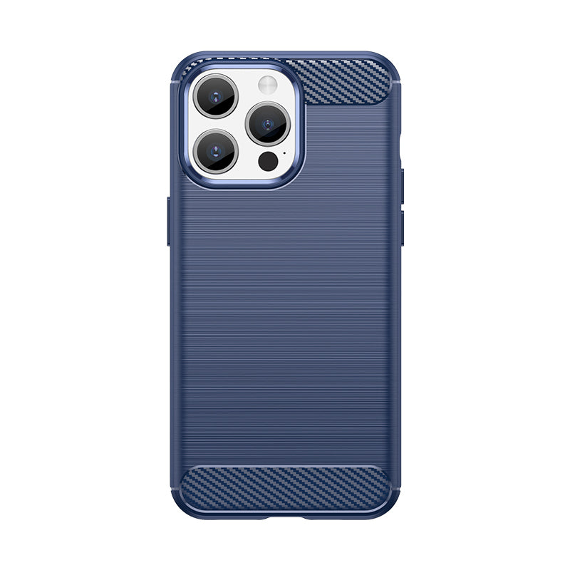 Husa Flexible Carbon Pattern pentru iPhone 15 Pro Carbon - Albastru