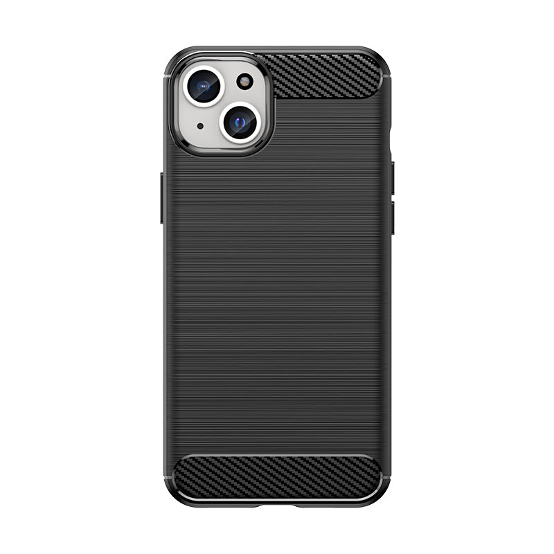 Husa Flexible Carbon Pattern pentru iPhone 15 Plus Carbon - Negru