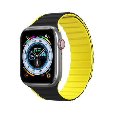 Curea Magnetic Apple Watch SE, 9, 8, 7, 6, 5, 4, 3, 2, 1 (41, 40, 38 Mm) Dux Ducis (LD Version) - Negru And Galben