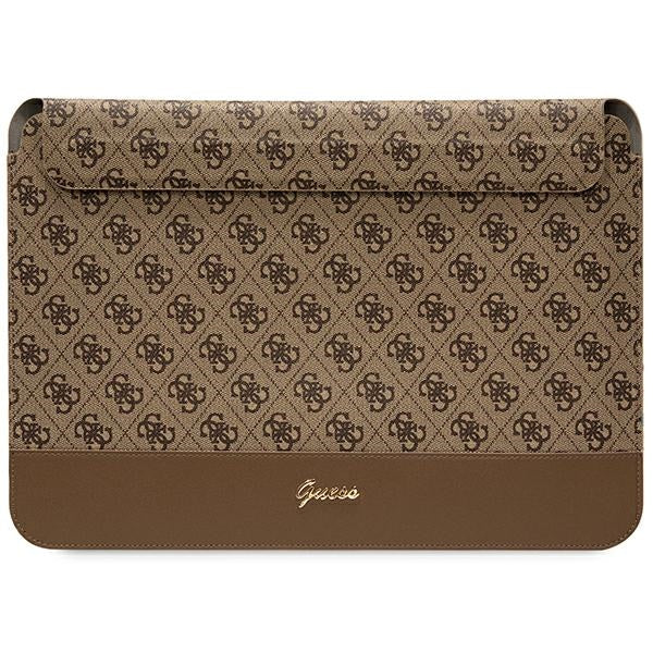 Husa Guess 4G Stripe Metal Logo pentru A 14" Laptop - Maro