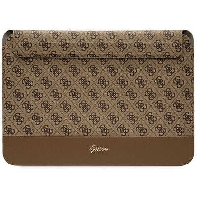Husa Guess 4G Stripe Metal Logo pentru A 14" Laptop - Maro