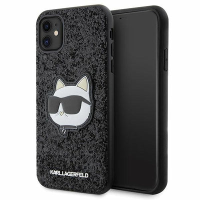 Husa Karl Lagerfeld Klhcn61g2cpk iPhone 11 / Xr 6.1" Negru/Negru Hardcase Glitter Choupette Patch
