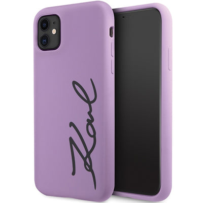 Husa Karl Lagerfeld iPhone 11 / Xr 6.1" Mov/Mov Hardcase Silicone Signature