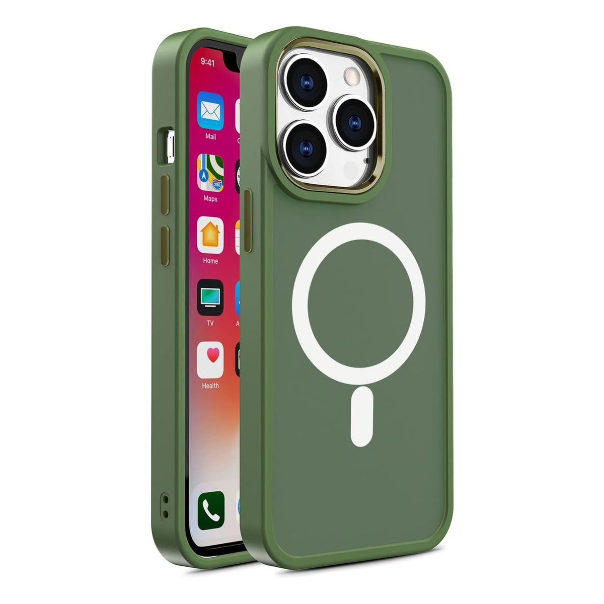 Husa Magnetic Color Matte pentru iPhone 15 Plus - Verde