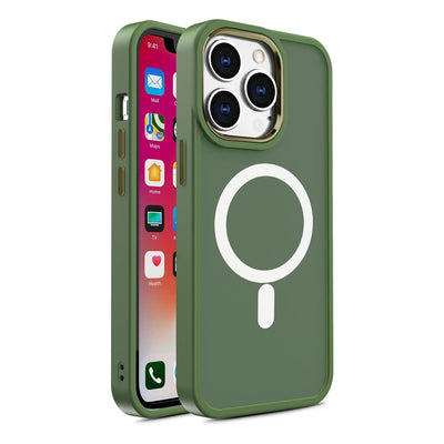Husa Magnetic Color Matte pentru iPhone 15 Plus - Verde