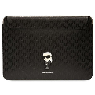 Husa Karl Lagerfeld Saffiano Monogram Ikonik pentru A 16" Laptop - Negru