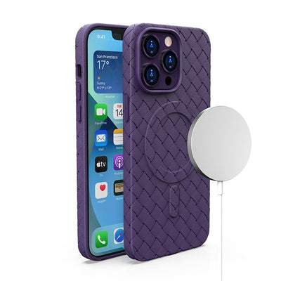 Husa Magsafe Woven pentru iPhone 15 Pro - Mov