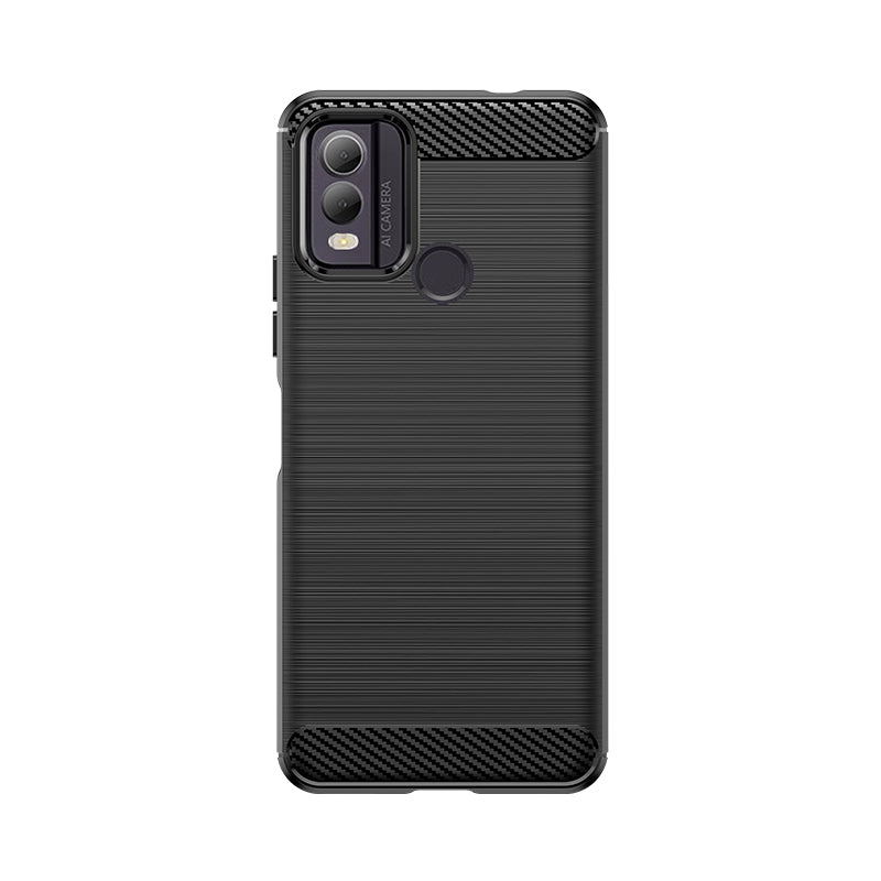 Husa Carbon Silicone pentru Nokia C22 - Negru