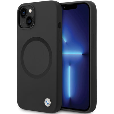 Husa BMW Bmhmp14ssilbk2 pentru iPhone 14 - Negru Signature Liquid Silicone Magsafe