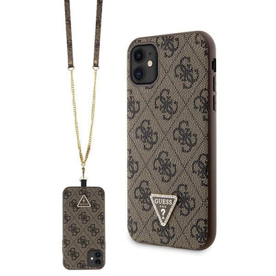 Husa Guess Guhcn61p4tdscpw pentru iPhone 11 / Xr - Maro Crossbody 4G Metal Logo