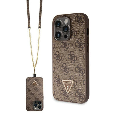 Husa Guess Guhcp14lp4tdscpw pentru iPhone 14 Pro - Maro Crossbody 4G Metal Logo