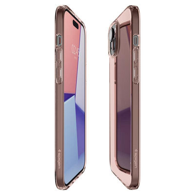 Husa Spigen Crystal Flex iPhone 15 Plus - Roz/Transparent