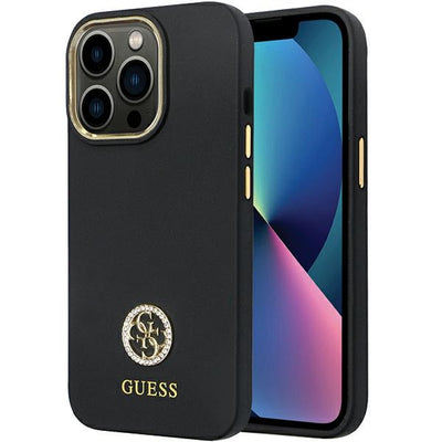 Husa Guess Guhcp13lm4dgpk pentru iPhone 13 Pro / 13 - Negru Silicone Logo Strass 4G