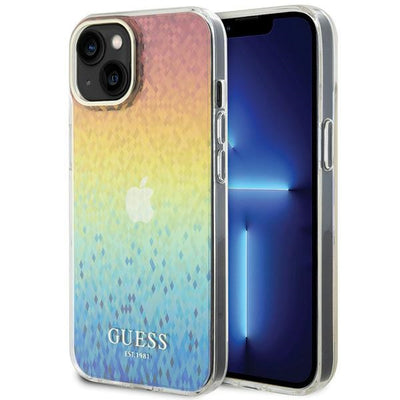 Husa Guess IML Faceted Mirror Disco Iridescent pentru iPhone 15 - Multicolored