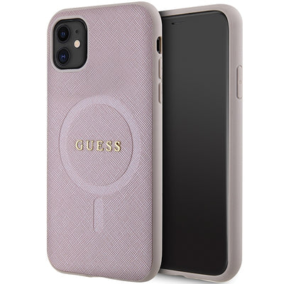 Husa Guess pentru iPhone 11 / Xr - Roz Saffiano Magsafe