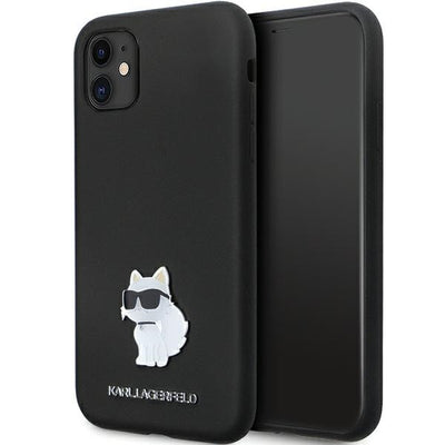 Husa Karl Lagerfeld pentru iPhone 11 / Xr - Negru Silicone C Metal Pin