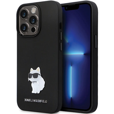 Husa Karl Lagerfeld pentru iPhone 13 Pro / 13 - Negru Silicone C Metal Pin
