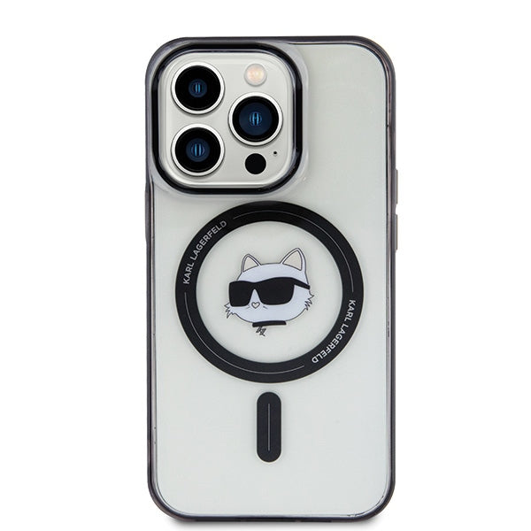 Husa Karl Lagerfeld IML Choupette's Head Magsafe pentru iPhone 15 Pro - Transparent
