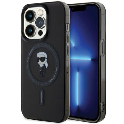 Husa Karl Lagerfeld IML Ikonik Magsafe pentru iPhone 15 Pro - Negru