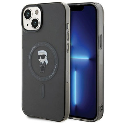 Husa Karl Lagerfeld IML Ikonik Magsafe pentru iPhone 15 Plus - Negru