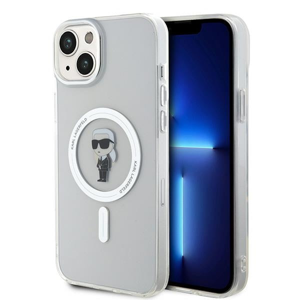 Husa Karl Lagerfeld IML Ikonik Magsafe pentru iPhone 15 Plus - Transparent