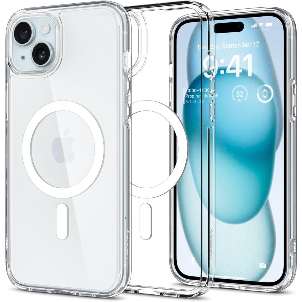 Husa Spigen Ultra Hybrid Mag cu Magsafe pentru iPhone 15 - Alb