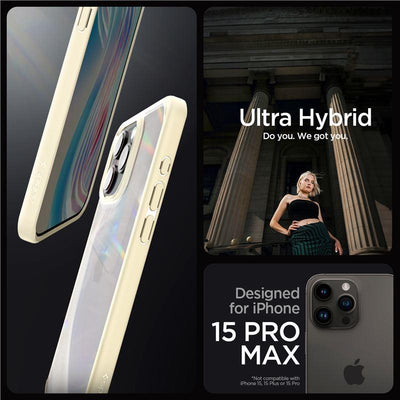 Husa Spigen Crystal Hybrid pentru iPhone 15 Pro Max - Transparent Bej