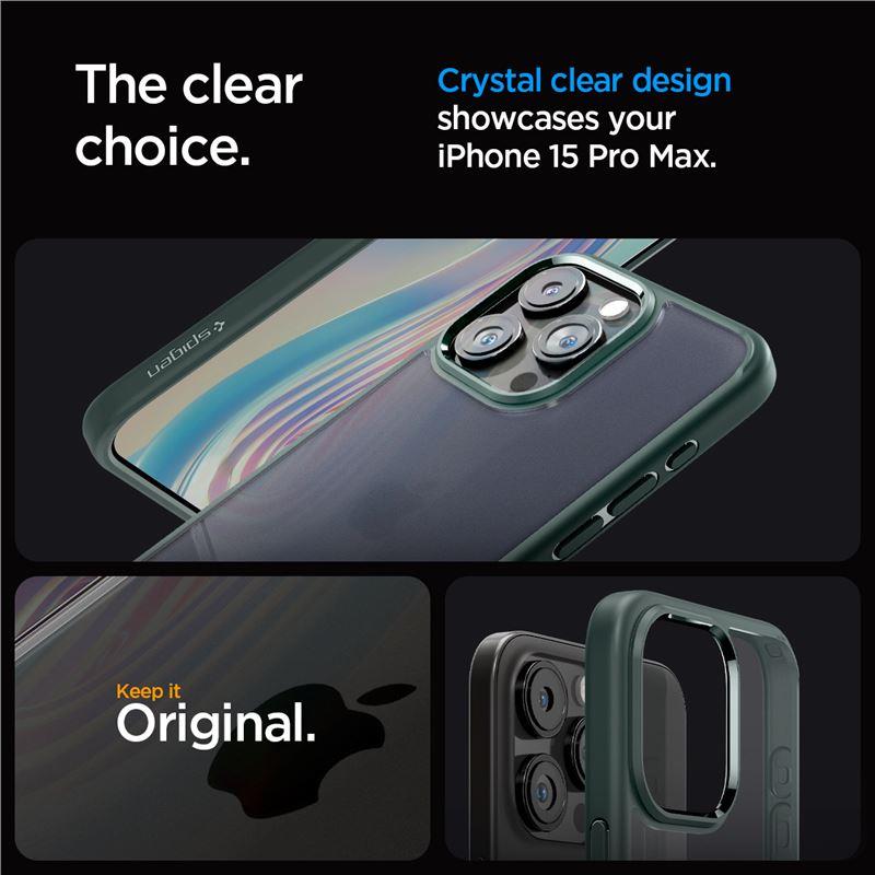 Husa Spigen Ultra Hybrid iPhone 15 Pro Max - Verde inchis