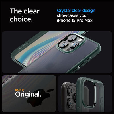 Husa Spigen Ultra Hybrid iPhone 15 Pro Max - Verde inchis