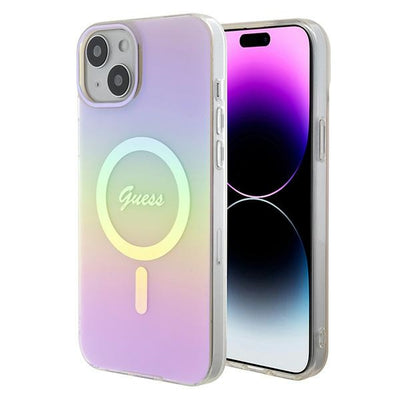 Husa Guess iPhone 15 Plus 6.7" Roz/Roz Hardcase IML Iridescent Magsafe