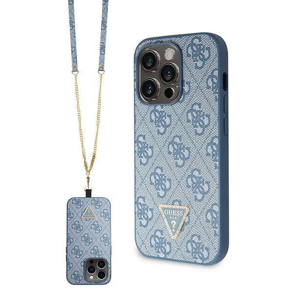 Husa Guess Guhcp14lp4tdscpb iPhone 14 Pro 6.1" Albastru/Albastru Hardcase Crossbody 4G Metal Logo